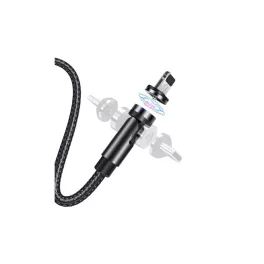   USAMS U59 mágneses Lightning kábel 2.1A gyors töltés 1m fonott fekete SJ472USB01 (US-SJ472)