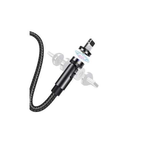 USAMS U59 mágneses Lightning kábel 2.1A gyors töltés 1m fonott fekete SJ472USB01 (US-SJ472)