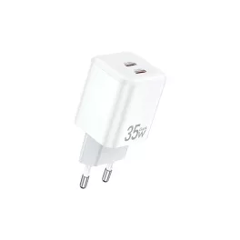 AWEI töltő PD65-EU 35W2x USB-C GaN fehér