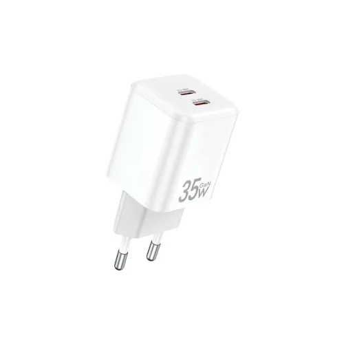 AWEI töltő PD65-EU 35W2x USB-C GaN fehér