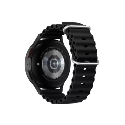 Forcell F-Design FS01 lyukacsos szilikon szíj Samsung Galaxy Watch készülékhez, 20 mm, fekete