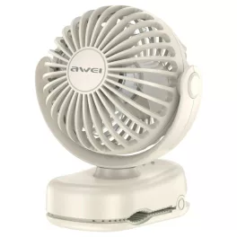 Mini asztali ventilátor AWEI F45 klipszes 1200mAh fehér