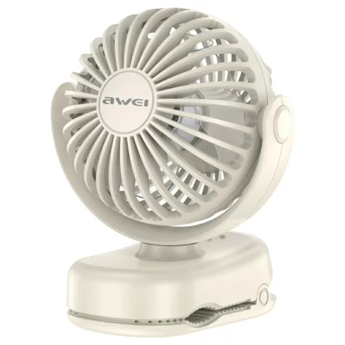 Mini asztali ventilátor AWEI F45 klipszes 1200mAh fehér