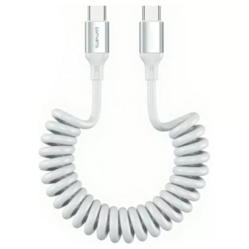 Kábel 4smarts spiral USB-C to USB-C 100W fehér