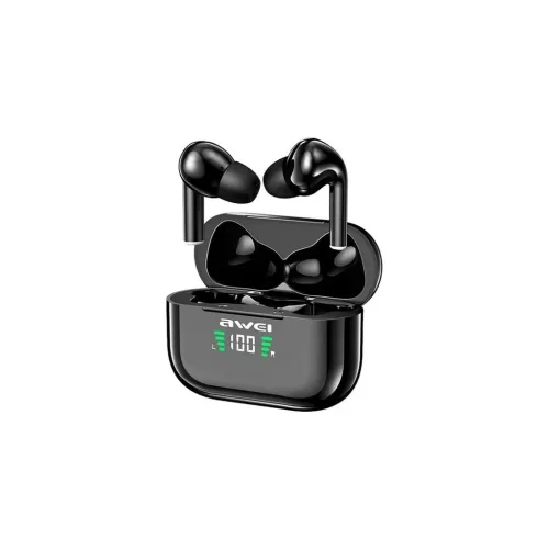 Awei T29P bluetooth fülhallgató SZTEREO (v5.1, TWS, aktív zajszűrő, vízálló, LED kijelző + töltőtok) FEKETE (T29P_B)