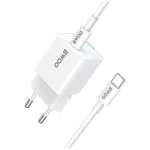 BWOO GaN PD 30W fali töltő 1× USB-C porttal, 60W USB-C 2A kábellel, fehér