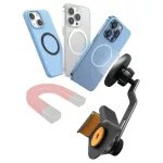 Mágneses tartó 4smarts Screen Mount Qi2 monitor tartó okostelefonhoz szürke