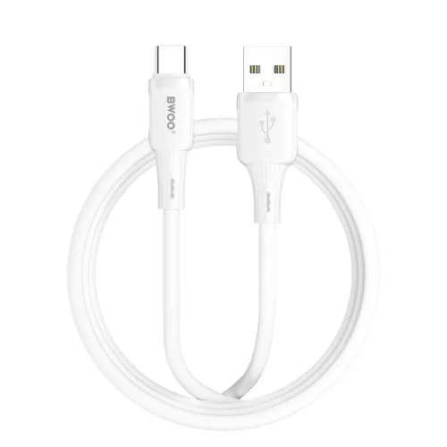 BWOO 3A X329C szilikon kábel USB–USB-C 1 m fehér