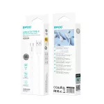 BWOO 3A X329C szilikon kábel USB–USB-C 1 m fehér