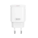 XO CE25 Fehér Hálózati Töltő szett PD25W 1*USB-C  + USB-C/USB-C kábellel