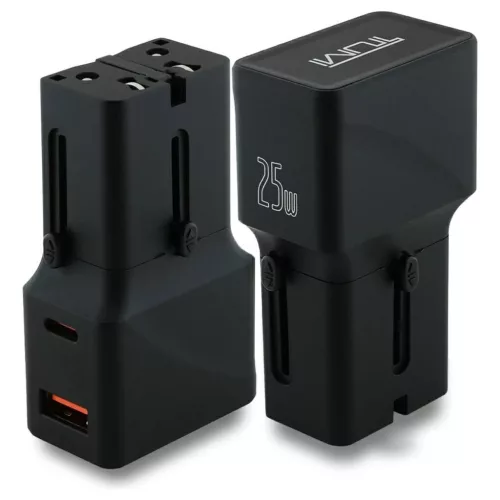 TUMI töltő Travel Adapter 25W USB-C / USB-A fekete