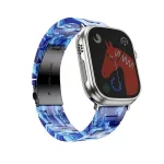 Forcell F-Design FA04 márványozott gyantacsatos óraszíj Apple Watch 38/40/41 mm készülékhez kék