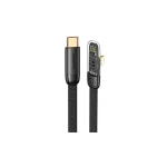 USAMS derékszögű USB-C–Lightning kábel PD 20W gyorstöltéssel Iceflake Series 1,2 m fekete SJ583USB01