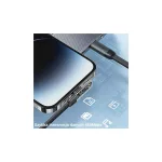 USAMS derékszögű USB-C–Lightning kábel PD 20W gyorstöltéssel Iceflake Series 1,2 m fekete SJ583USB01