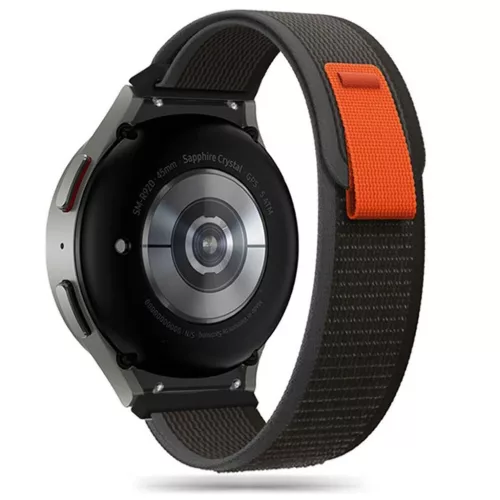 TECH-PROTECT NYLON Samsung Galaxy Watch 4 / 5 / 5 PRO / 6 / 7 / FE készülékhez szíj fekete/narancssárga