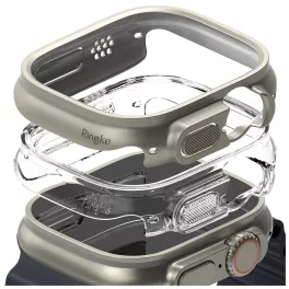   RINGKE SLIM 2-PACK tok APPLE WATCH ULTRA 1 / 2 / 3 (49 MM) készülékhez - átlátszó & titán szürke