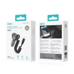 BWOO CC96L 30W PD autós töltő 1x USB-C port, 1x USB port Lightning-kábellel, szürke