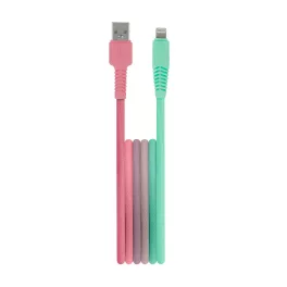   Setty USB–Lightning kábel 1,5 m 2,4A KGA-L-1.52420 türkiz-rózsaszín átmenetes