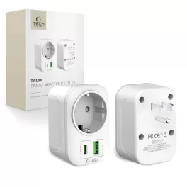 TECH-PROTECT TA100 utazási adapter US TO EU fehér
