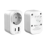 TECH-PROTECT TA100 utazási adapter US TO EU fehér