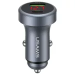 USAMS CC327 alumínium autós töltő 45W USB-A USB-C tarnish