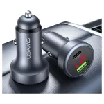 USAMS CC327 alumínium autós töltő 45W USB-A USB-C tarnish