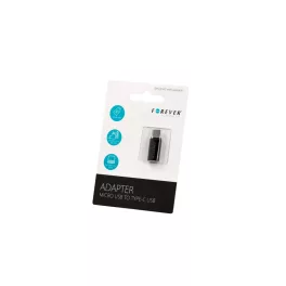 Forever microUSB–USB-C adapter fekete