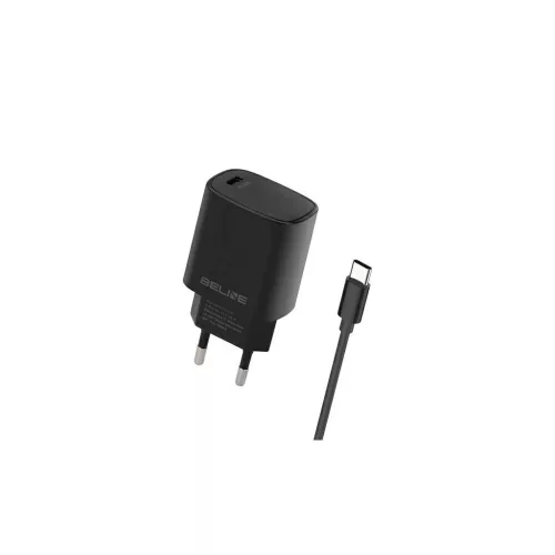 Beline töltő 1x USB-C 20W + kábel USB-C PD 3.0 BLNCB20C fekete