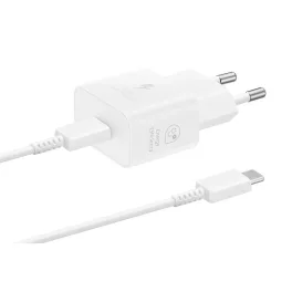   EP-T2510EWE + EP-DN980BWE Samsung USB-C 25W utazási töltő + USB-C adatkábel fehér - csomagolás nélküli gyártói