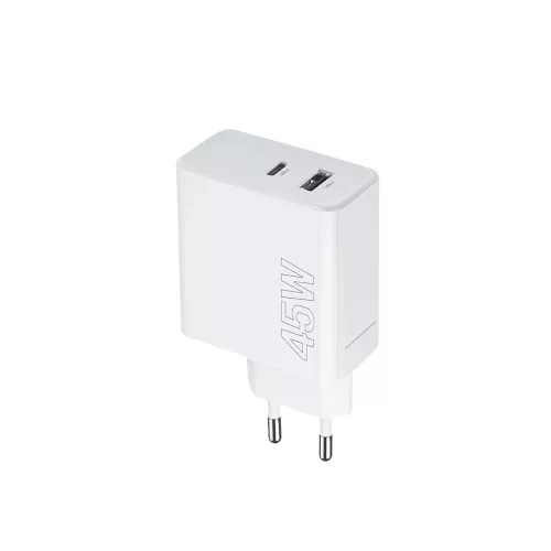 Maxlife MXTC-07-45AC PD QC 45W töltő 1x USB-C, 1x USB fehér