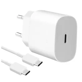   EP-TA800EWE + EP-DA905BWE Samsung 25W utazási töltő + USB-C/USB-C adatkábel fehér - csomagolás nélküli gyártói