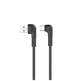   Maxlife MXUC-09 derékszögű USB–USB-C kábel 2,0 m 3A fekete