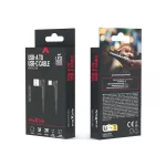 Maxlife MXUC-09 derékszögű USB–USB-C kábel 2,0 m 3A fekete
