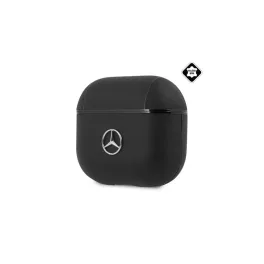   CG MOBILE MERCEDES-BENZ műanyag tok (valódi bőr bevonat, ütésállóság) FEKETE Apple AirPods 3 (MEA3CSLBK)