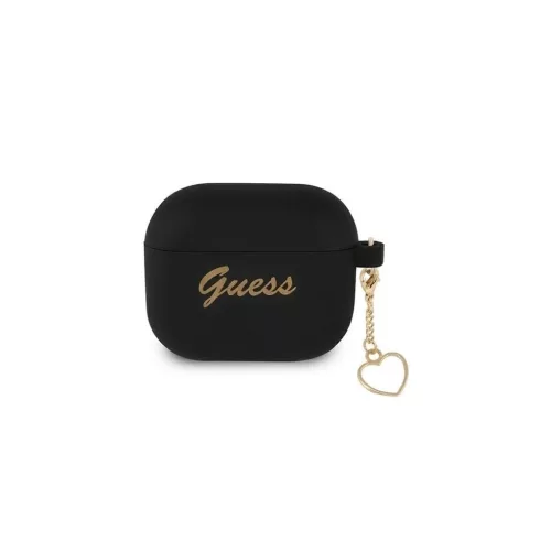 CG MOBILE GUESS CHARMS HEART szilikon tok (telefondísz) FEKETE Apple AirPods 3 (GUA3LSCHSK)