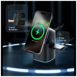 SPIGEN ESSENTIAL EF223MS 3IN1 QI2 ROTARY MAGNETIC MAGSAFE vezeték nélküli töltő fekete