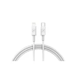 MX KAPPA autós töltő 18W PD+QC, USB-A és USB-C porttal, Type-C/Lightning kábel 20W PD, fehér