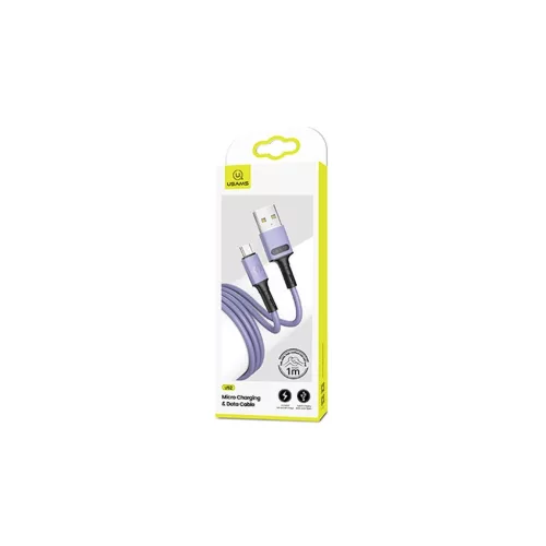 USAMS U52 microUSB 2A Gyors töltőkábel 1m lila SJ435USB04 (US-SJ435)
