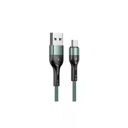   USAMS Braided U55 2A microUSB kábel 1m SJ450USB02 (US-SJ450) zöld