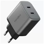 Fali töltő Energea Ampcharge GaN45 2xUSB-C PD/PPS/QC3.0 45W szürke