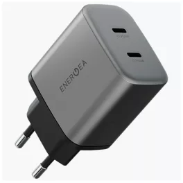   Fali töltő Energea Ampcharge GaN45 2xUSB-C PD/PPS/QC3.0 45W szürke
