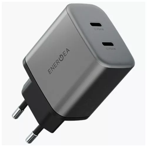 Fali töltő Energea Ampcharge GaN45 2xUSB-C PD/PPS/QC3.0 45W szürke