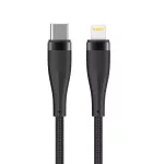 Maxlife MXUC-08 USB-C - Lightning kábel 1,0 m 27W fekete nylon