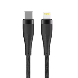   Maxlife MXUC-08 USB-C - Lightning kábel 1,0 m 27W fekete nylon