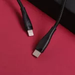 Maxlife MXUC-08 USB-C - Lightning kábel 1,0 m 27W fekete nylon