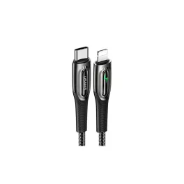   USAMS fonott kábel USB-C to Lightning Smart Power-off 20W PD 1.2m fekete SJ518USB01 (US)