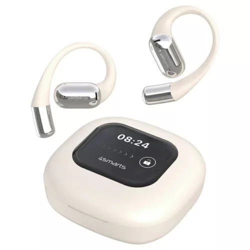 Bluetooth fejhallgató 4smarts SkyBuds OWS with AI screen bézs