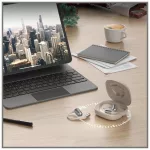 Bluetooth fejhallgató 4smarts SkyBuds OWS with AI screen bézs