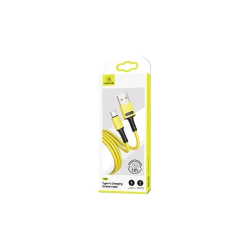 USAMS U52 USB-C 2A gyors töltőkábel 1m sárga SJ436USB03 (US-SJ436)