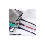 USAMS kábel pleciony U26 3w1 0.35m 2A Fast Charge (lightning/microUSB/USB-C) SJ410USB01 (US-SJ410)
